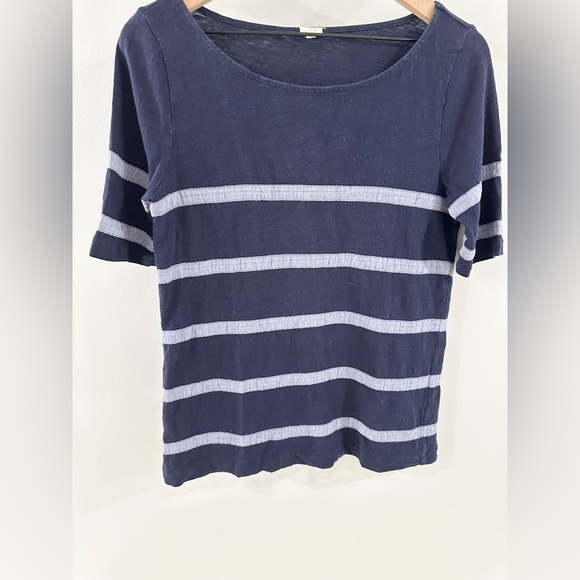 J. Crew Chambray Stripe Tee Blue Size Small - Picture 4 of 7